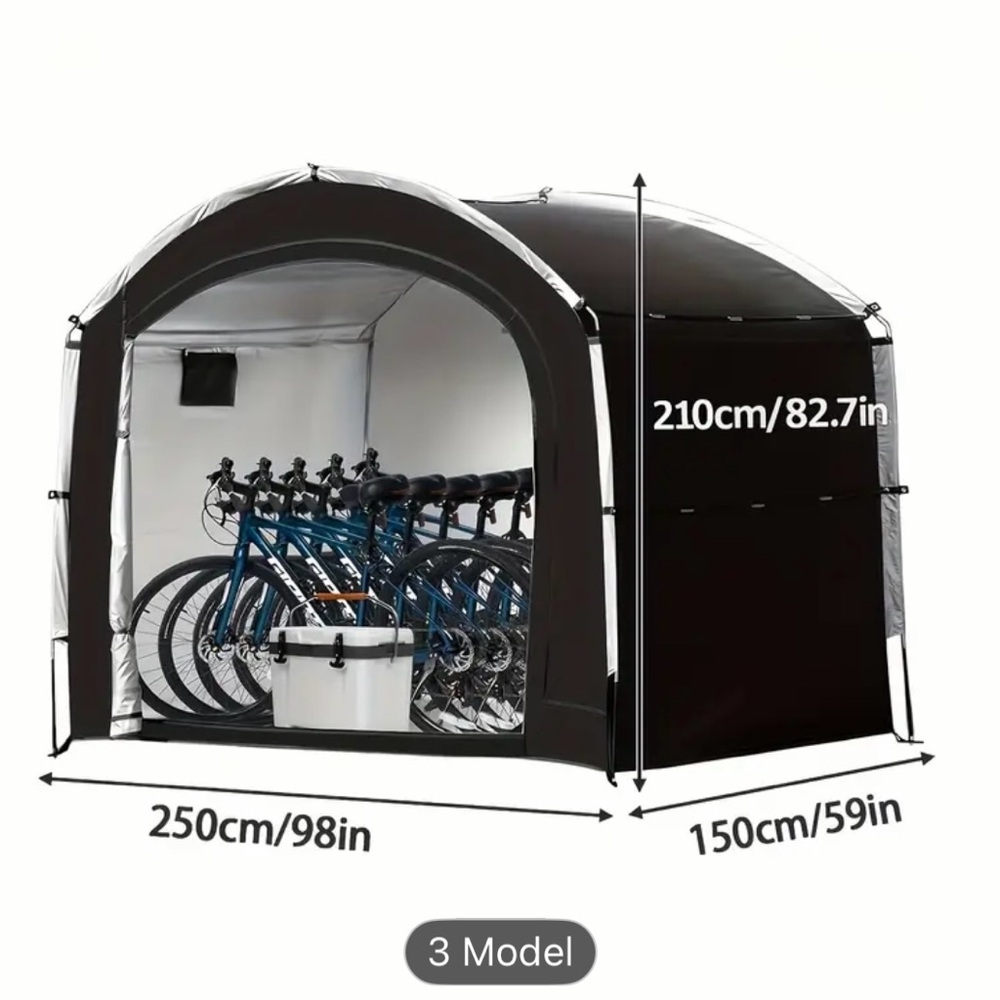 Outdoor Black Storage Tent for Bicycles